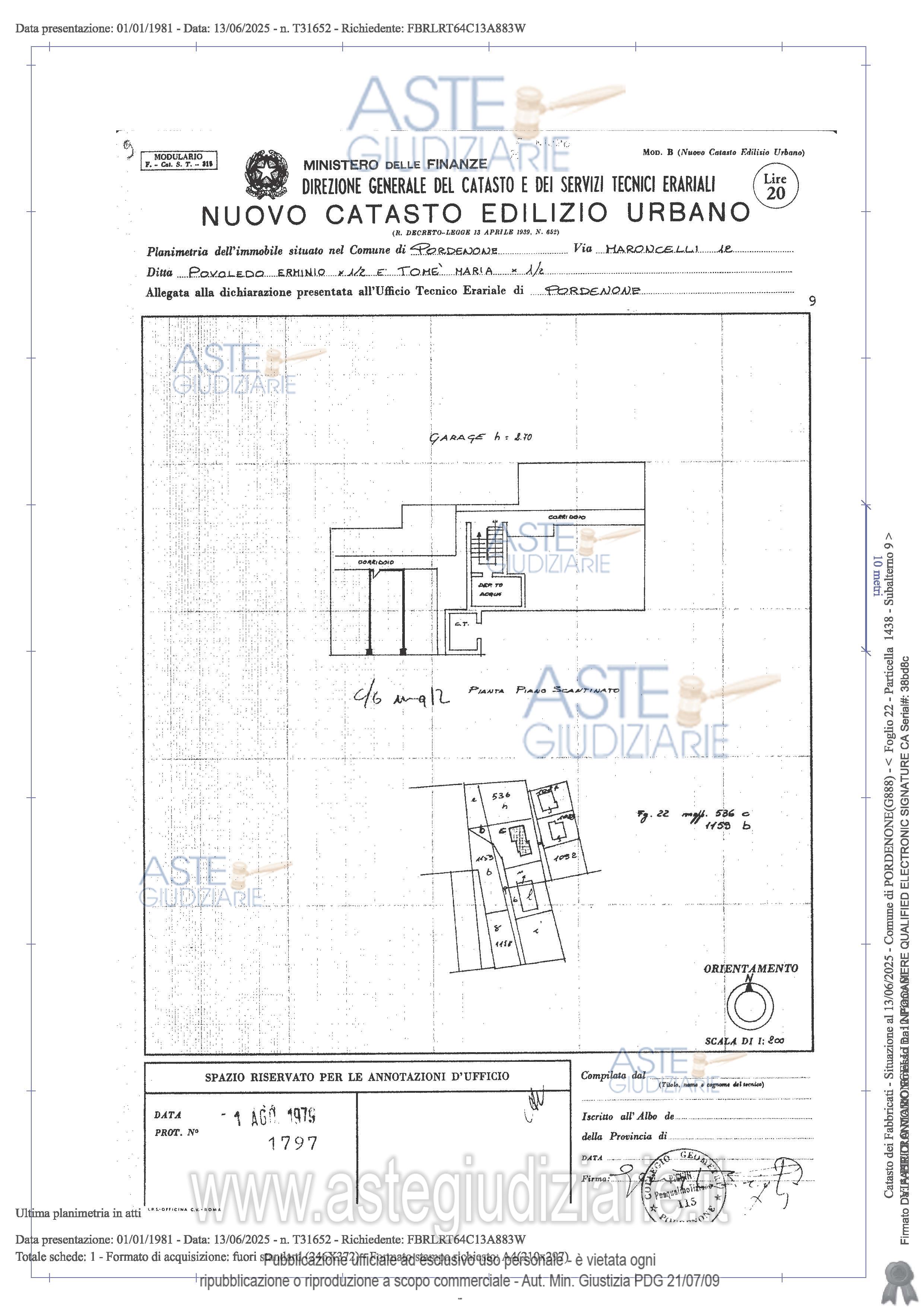 Planimetria del bene