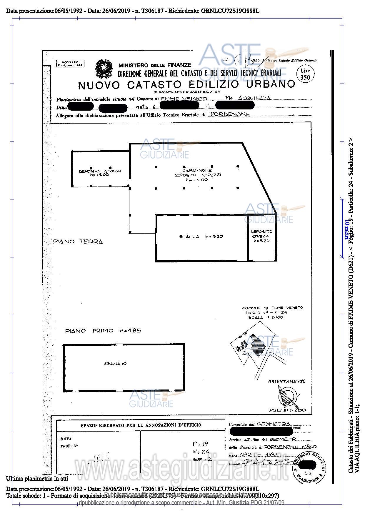 Planimetria del bene