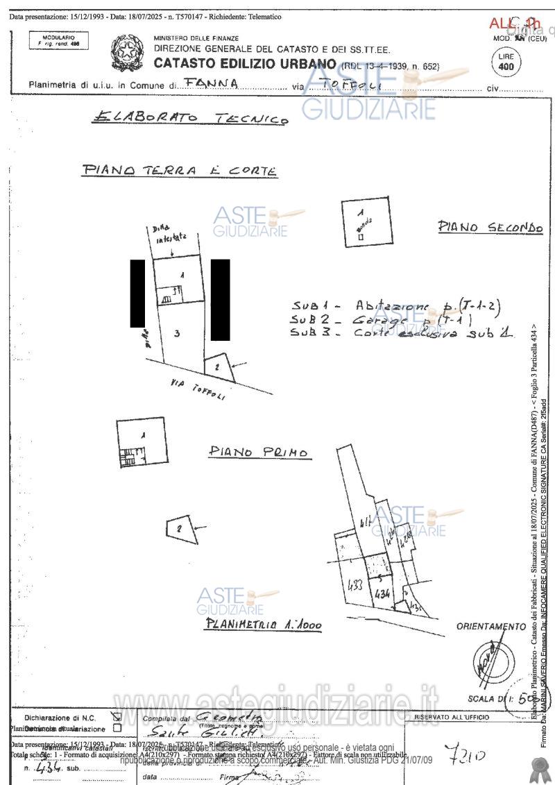 Planimetria del bene