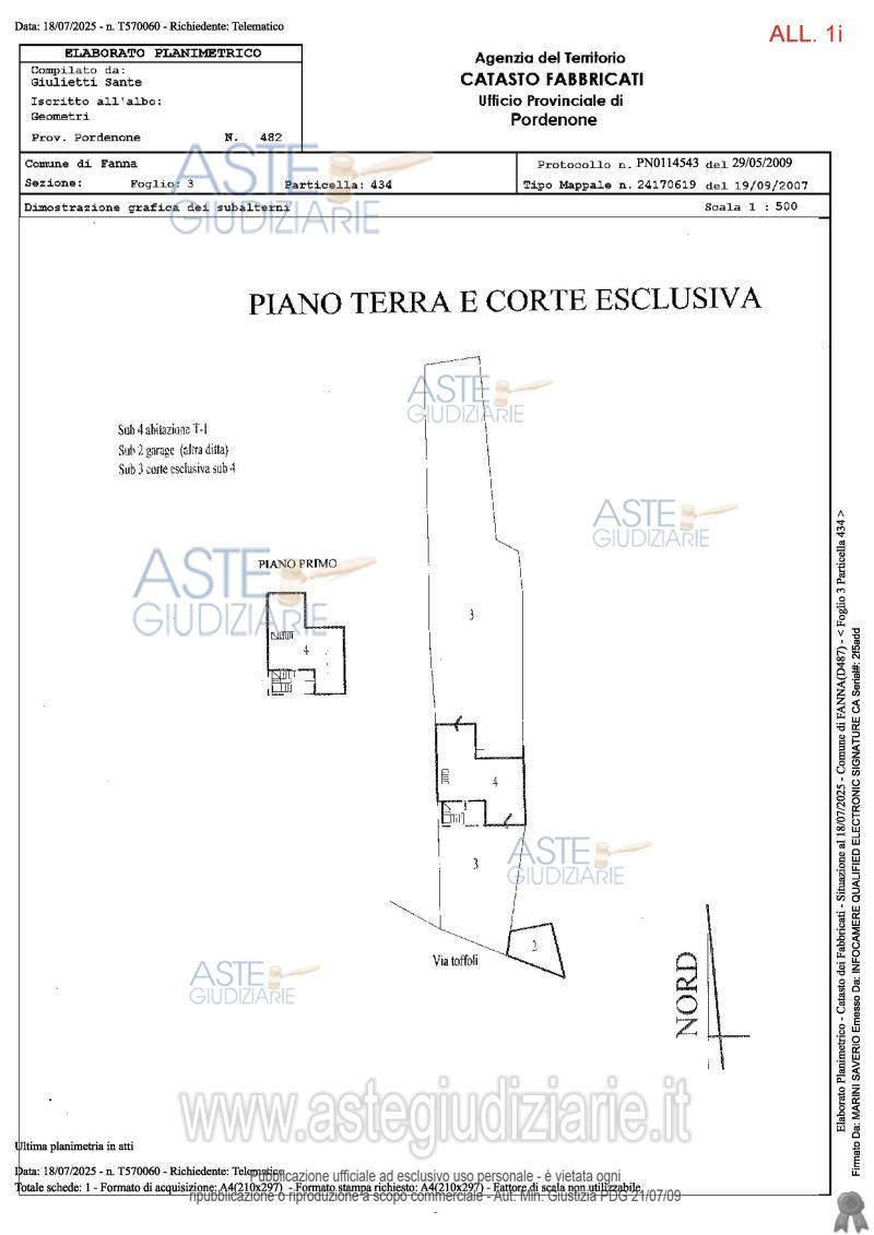 Planimetria del bene