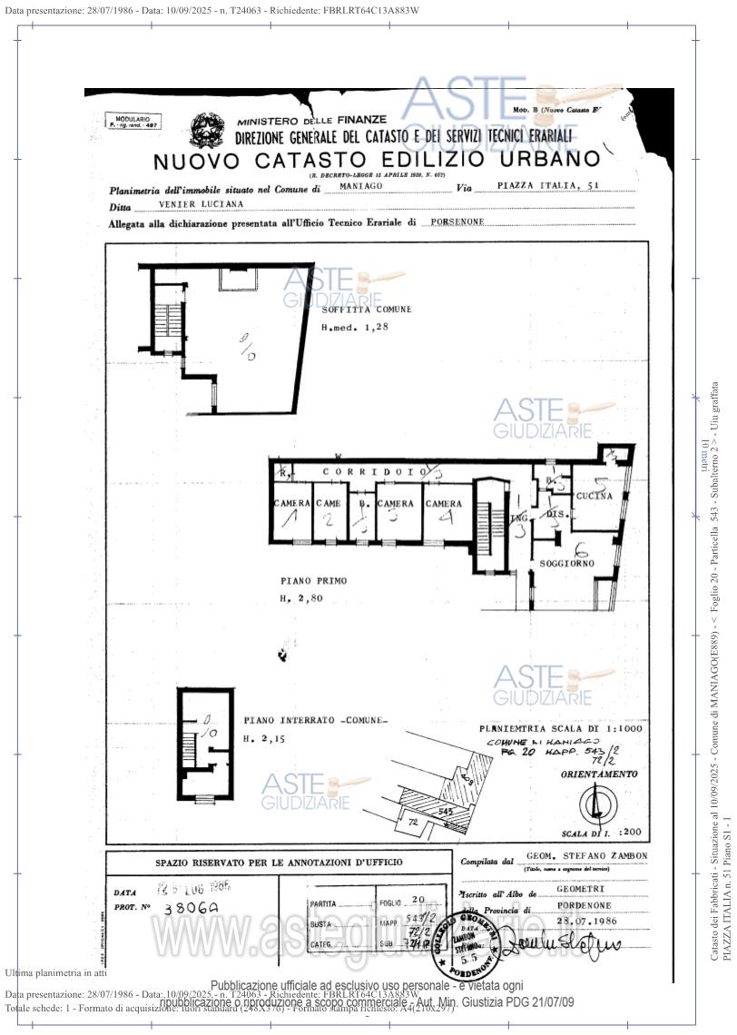 Planimetria del bene