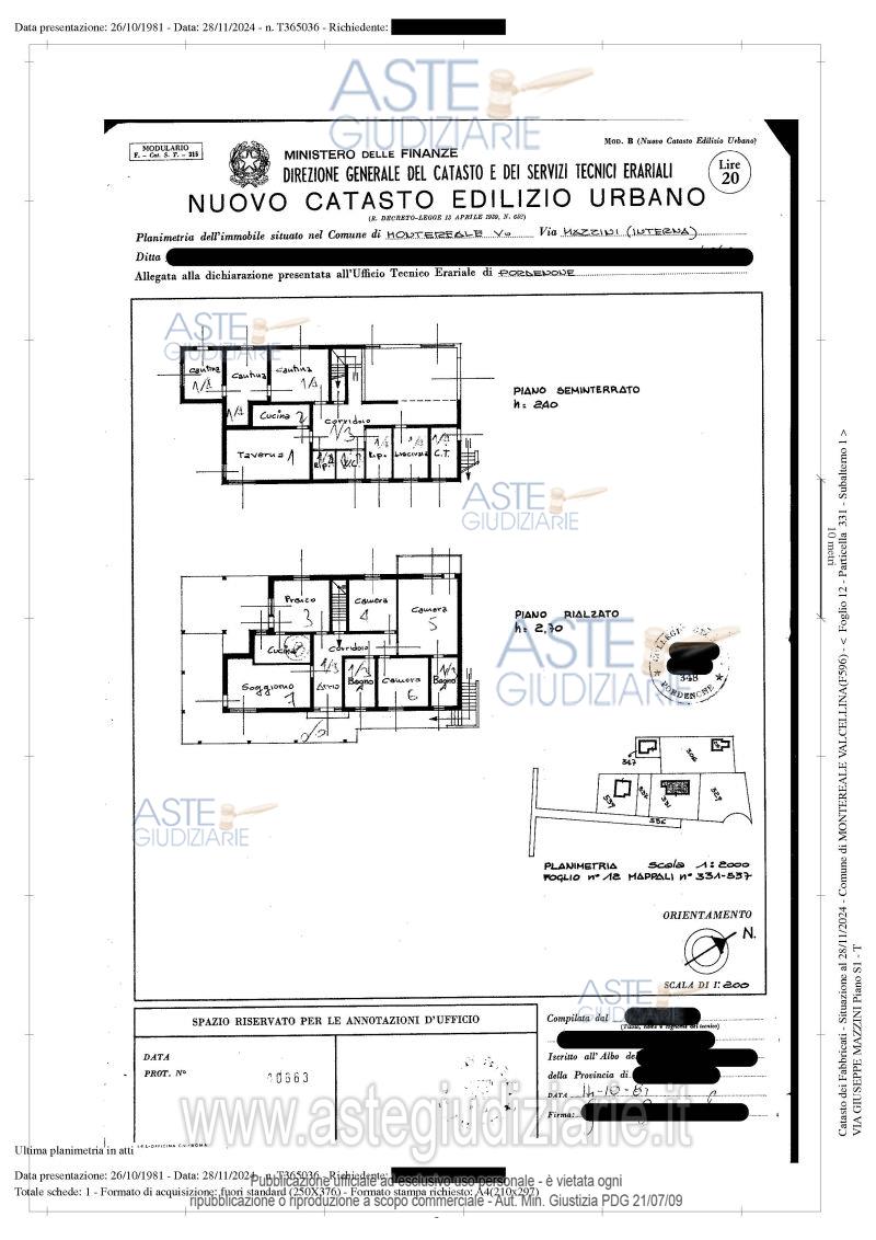 Planimetria del bene