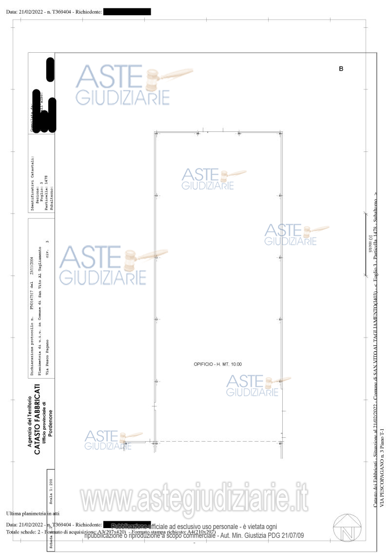 Planimetria del bene