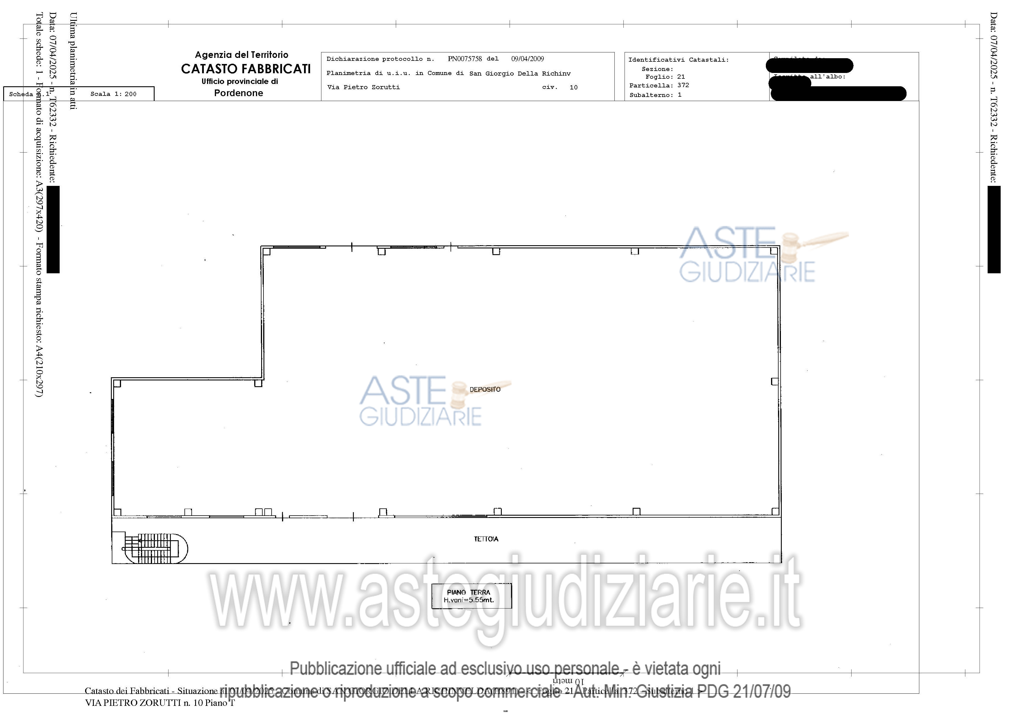 Planimetria del bene