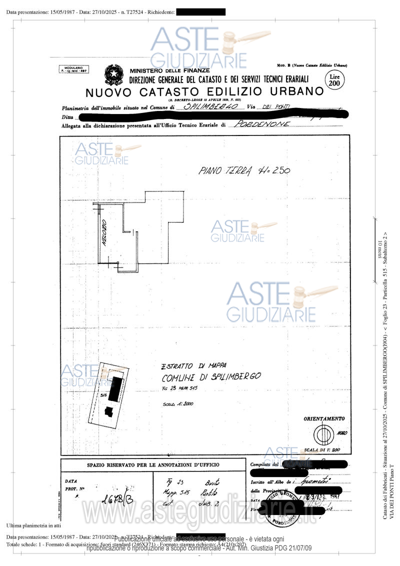 Planimetria del bene