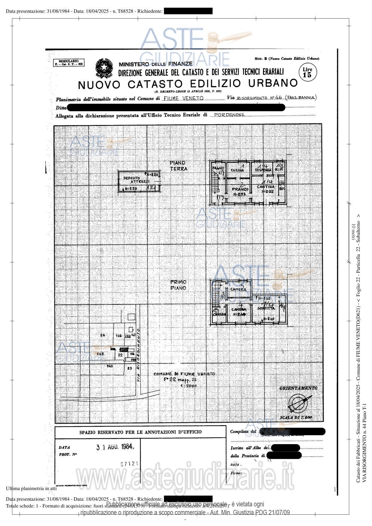 Planimetria del bene