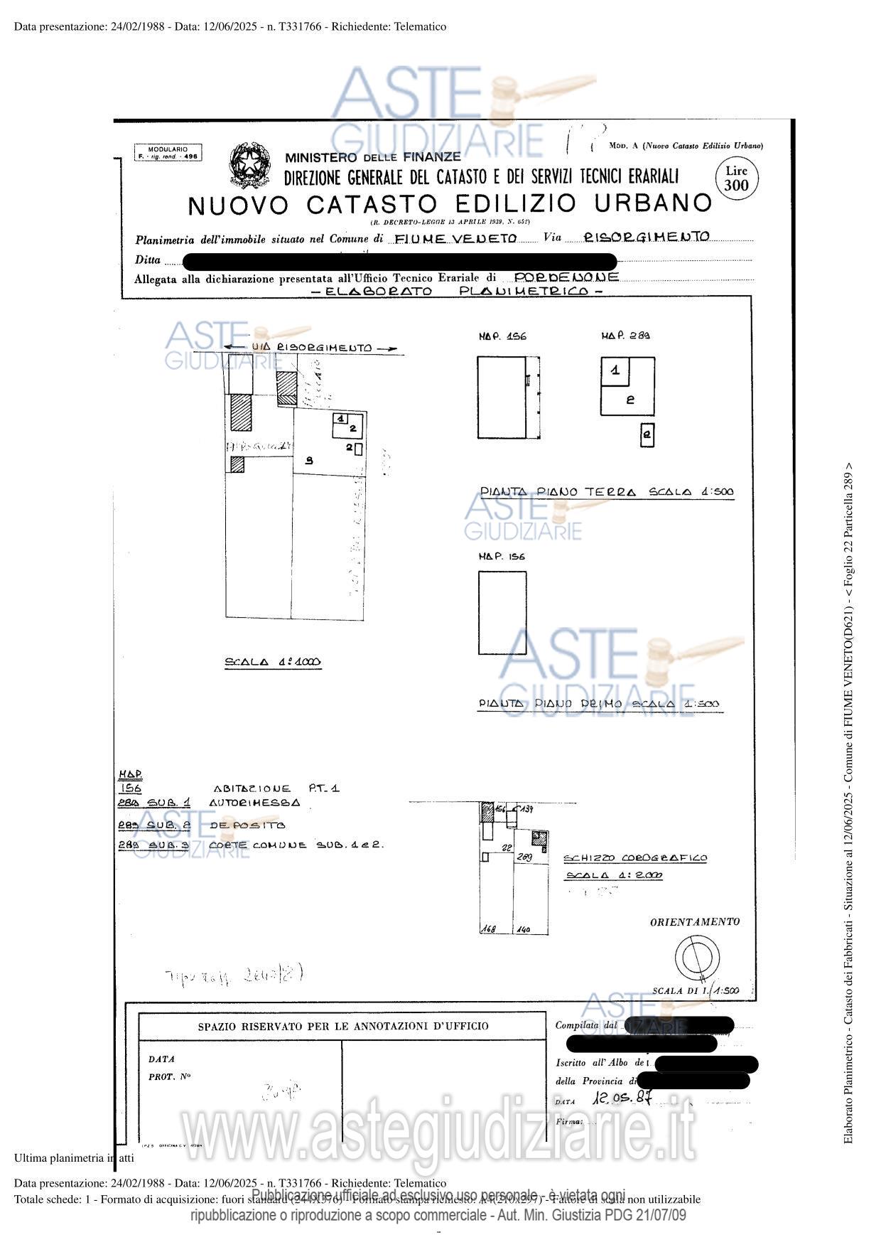 Planimetria del bene