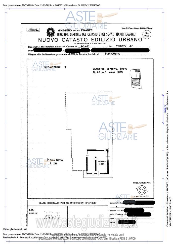 Planimetria del bene