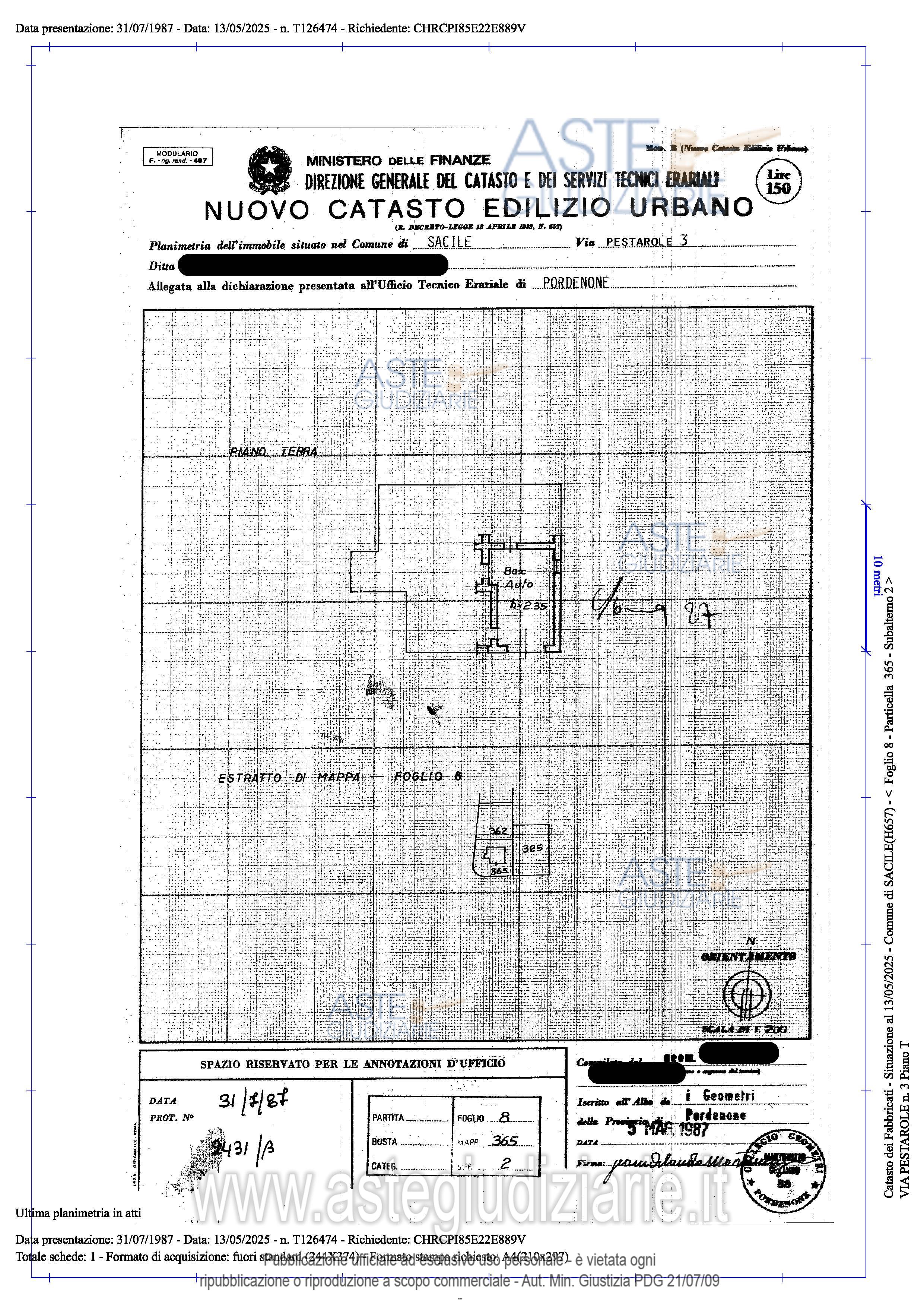 Planimetria del bene