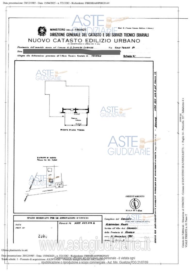 Planimetria del bene