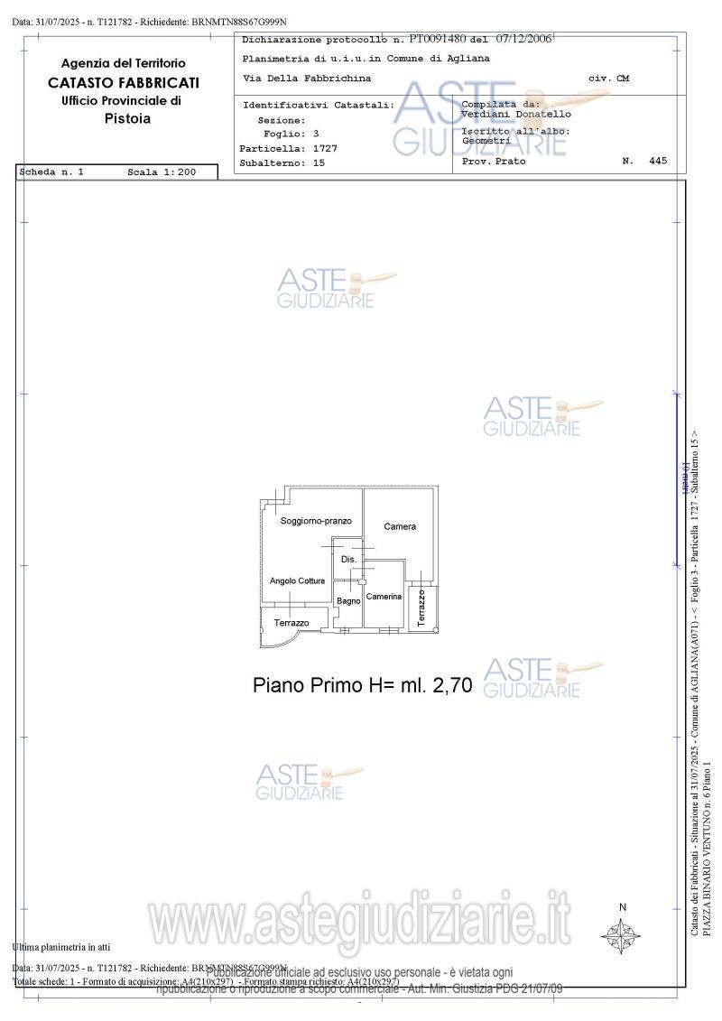 Planimetria del bene