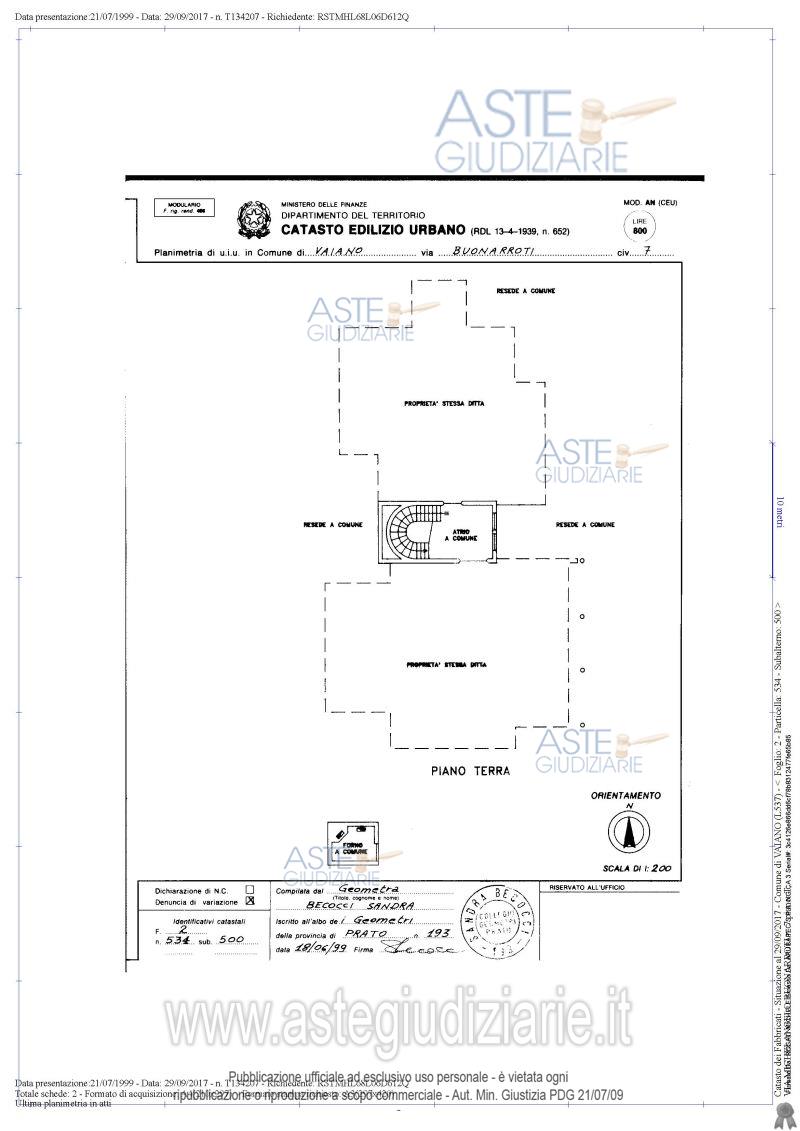 Planimetria del bene