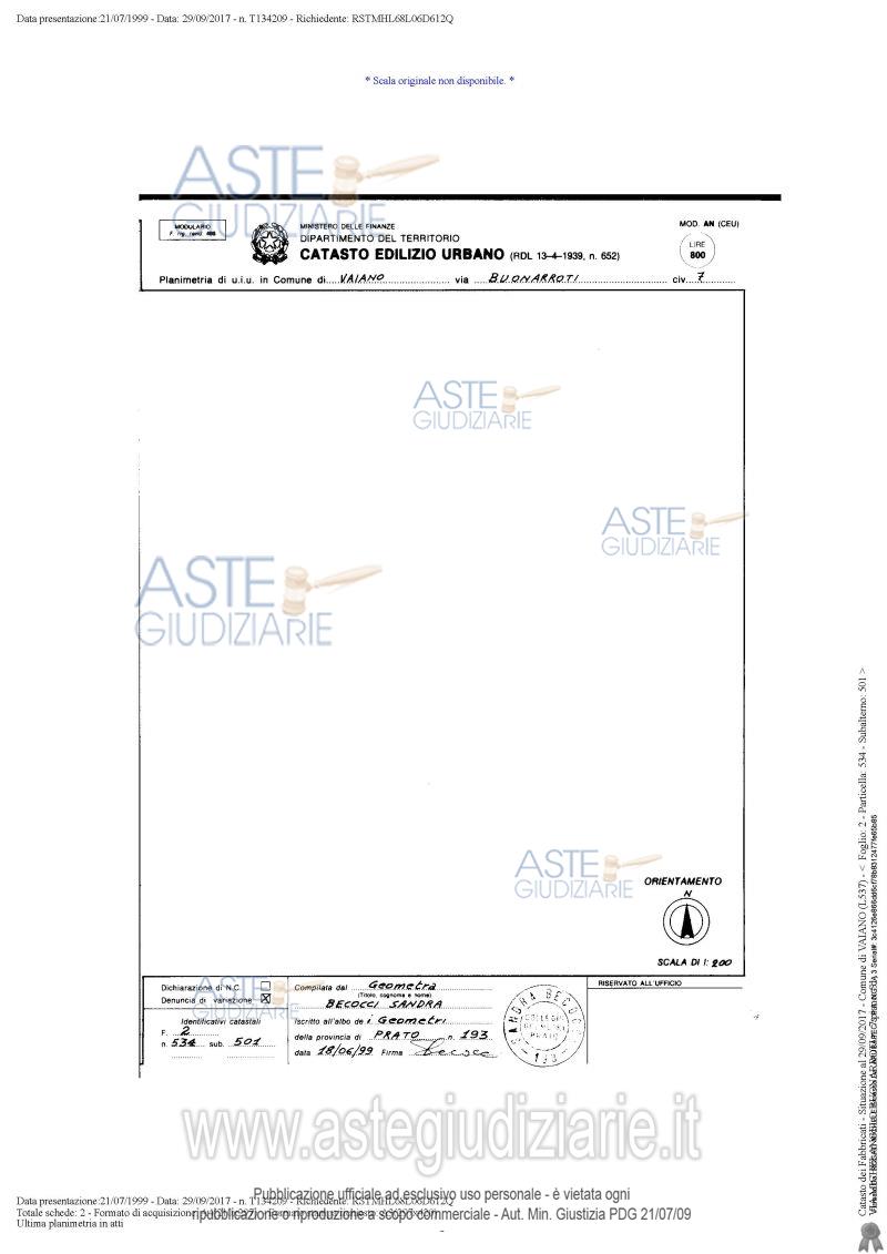 Planimetria del bene