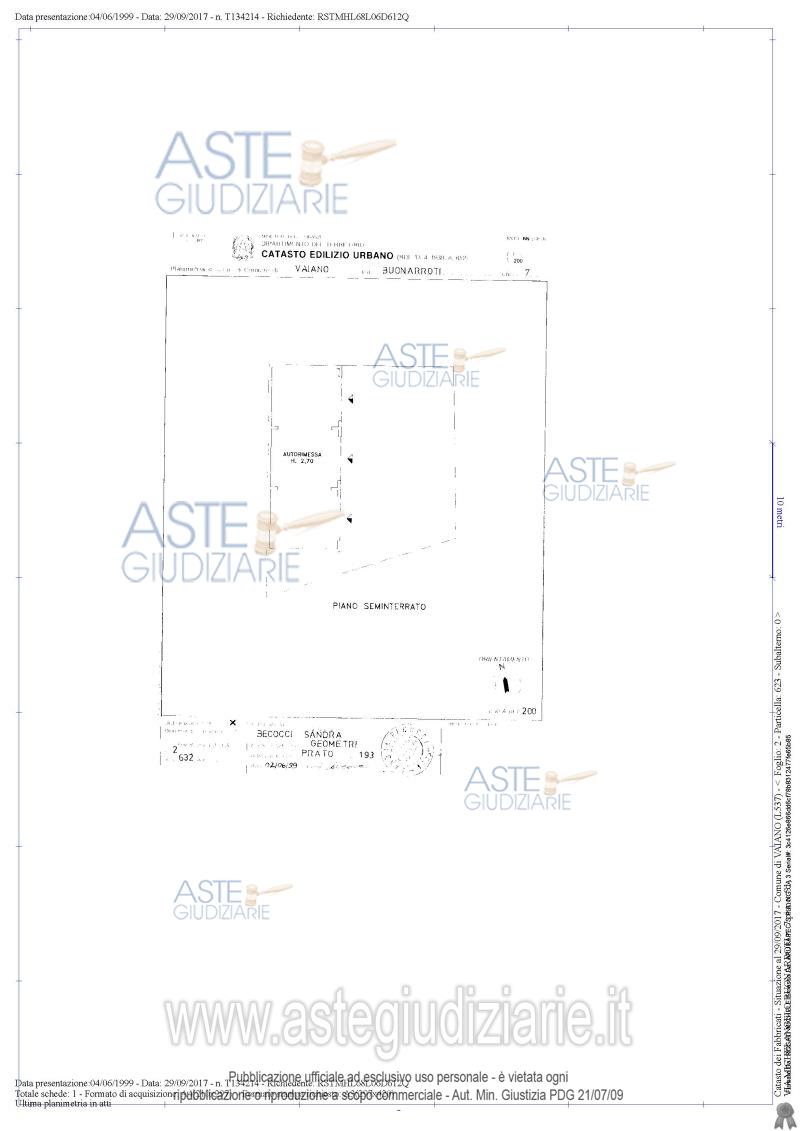 Planimetria del bene