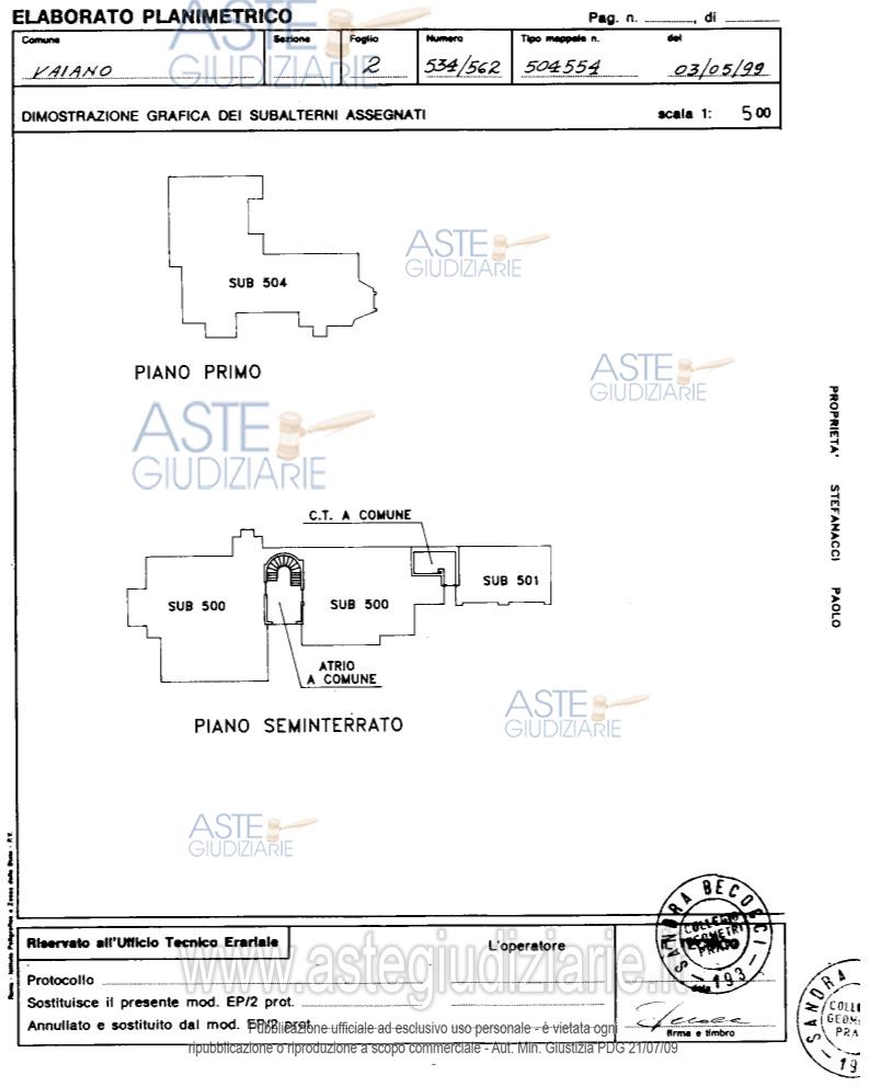 Planimetria del bene