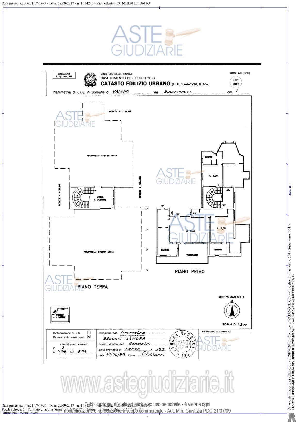 Planimetria del bene
