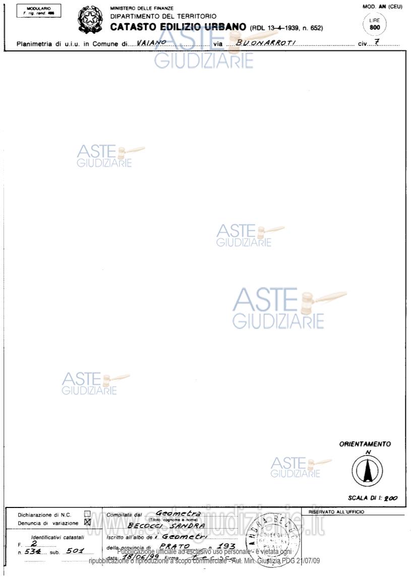 Planimetria del bene