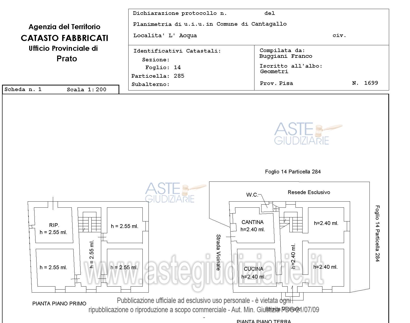 Planimetria del bene