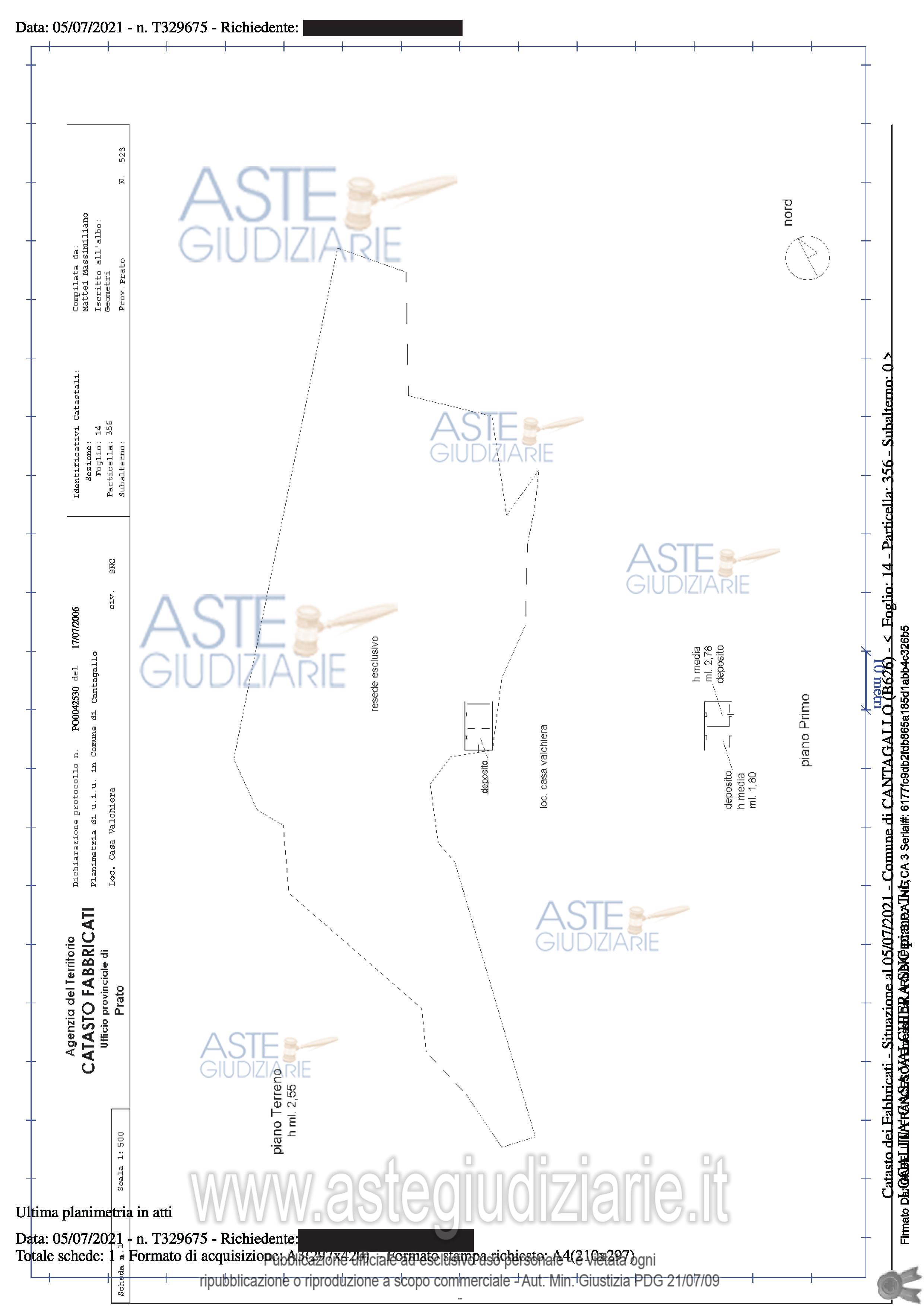 Planimetria del bene