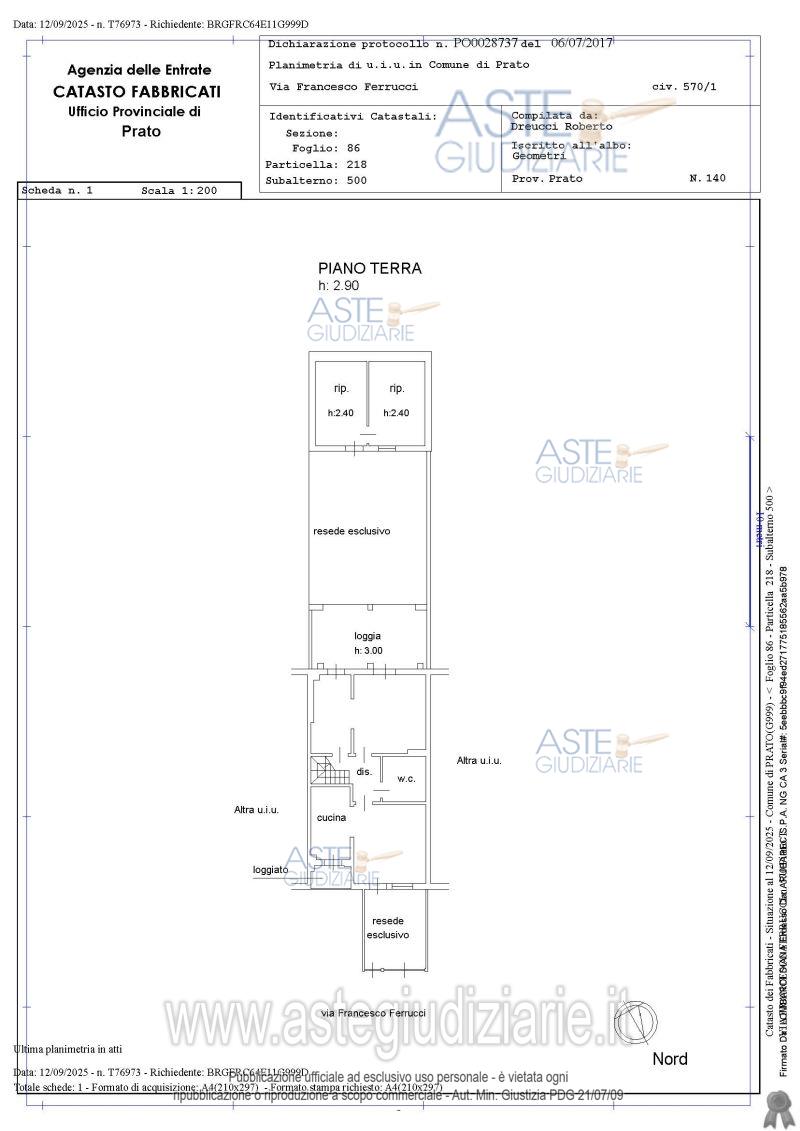 Planimetria del bene