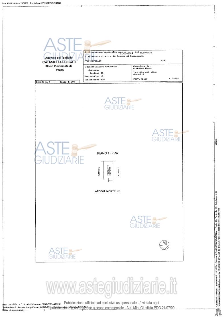 Planimetria del bene