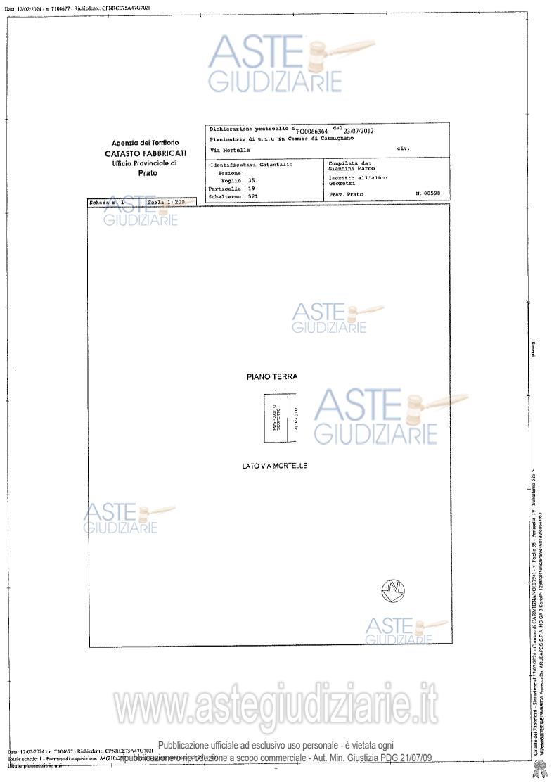 Planimetria del bene