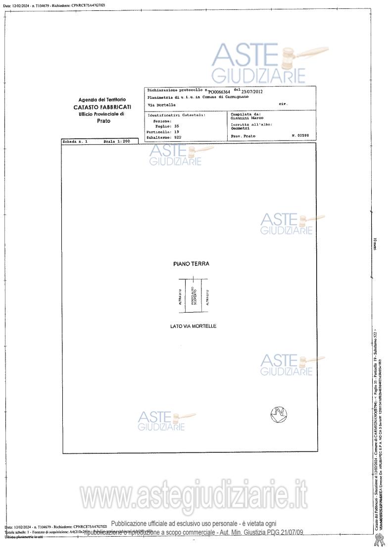 Planimetria del bene