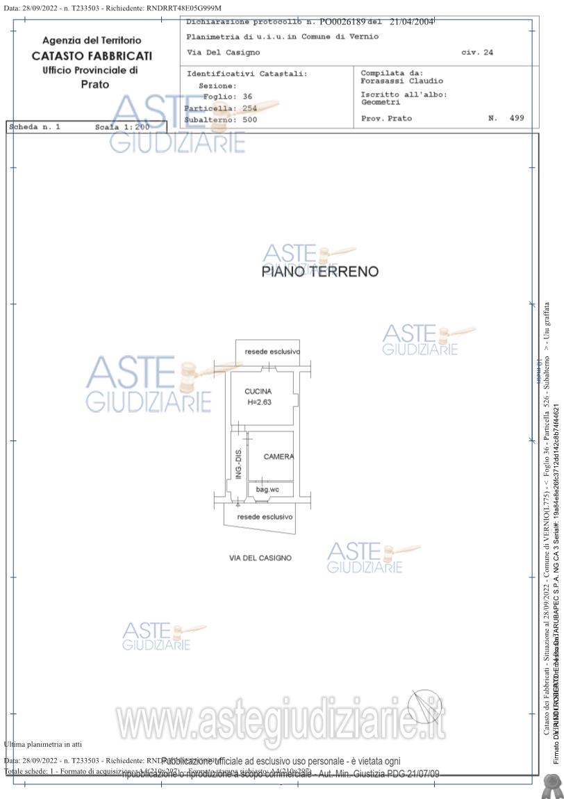 Planimetria del bene