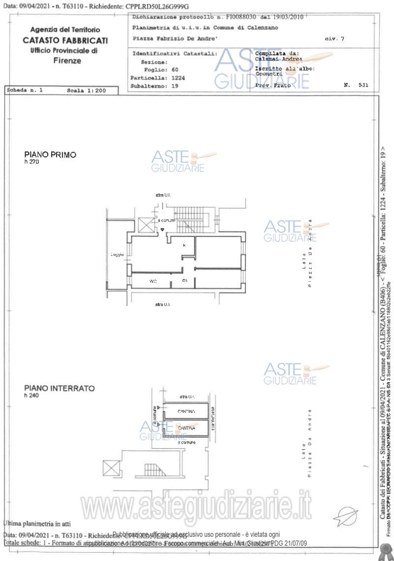 Planimetria del bene