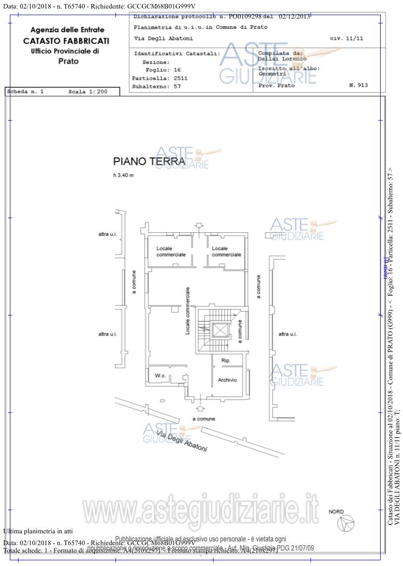 Planimetria del bene