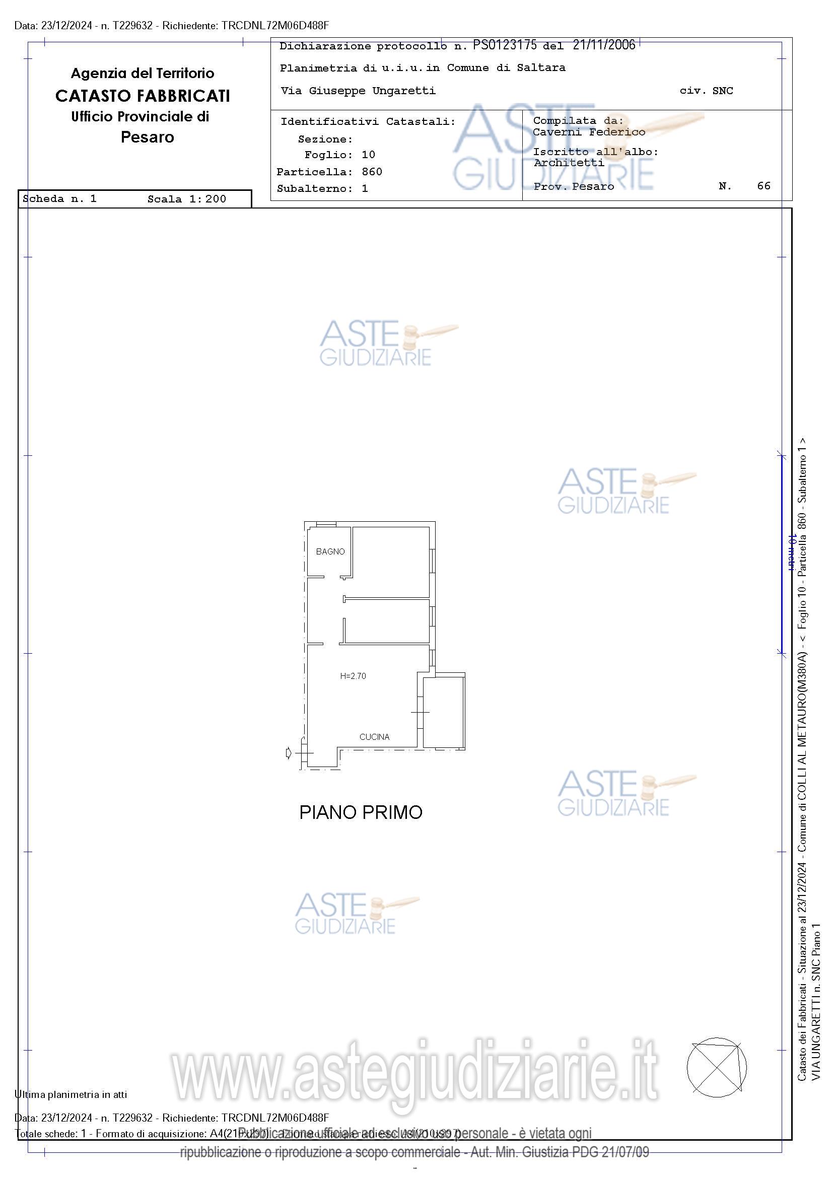 Planimetria del bene