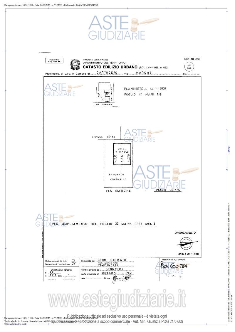 Planimetria del bene