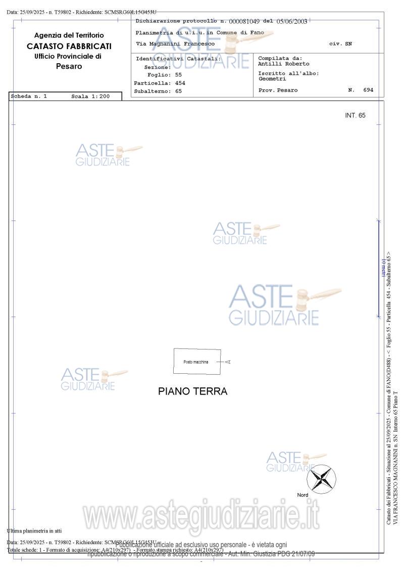Planimetria del bene