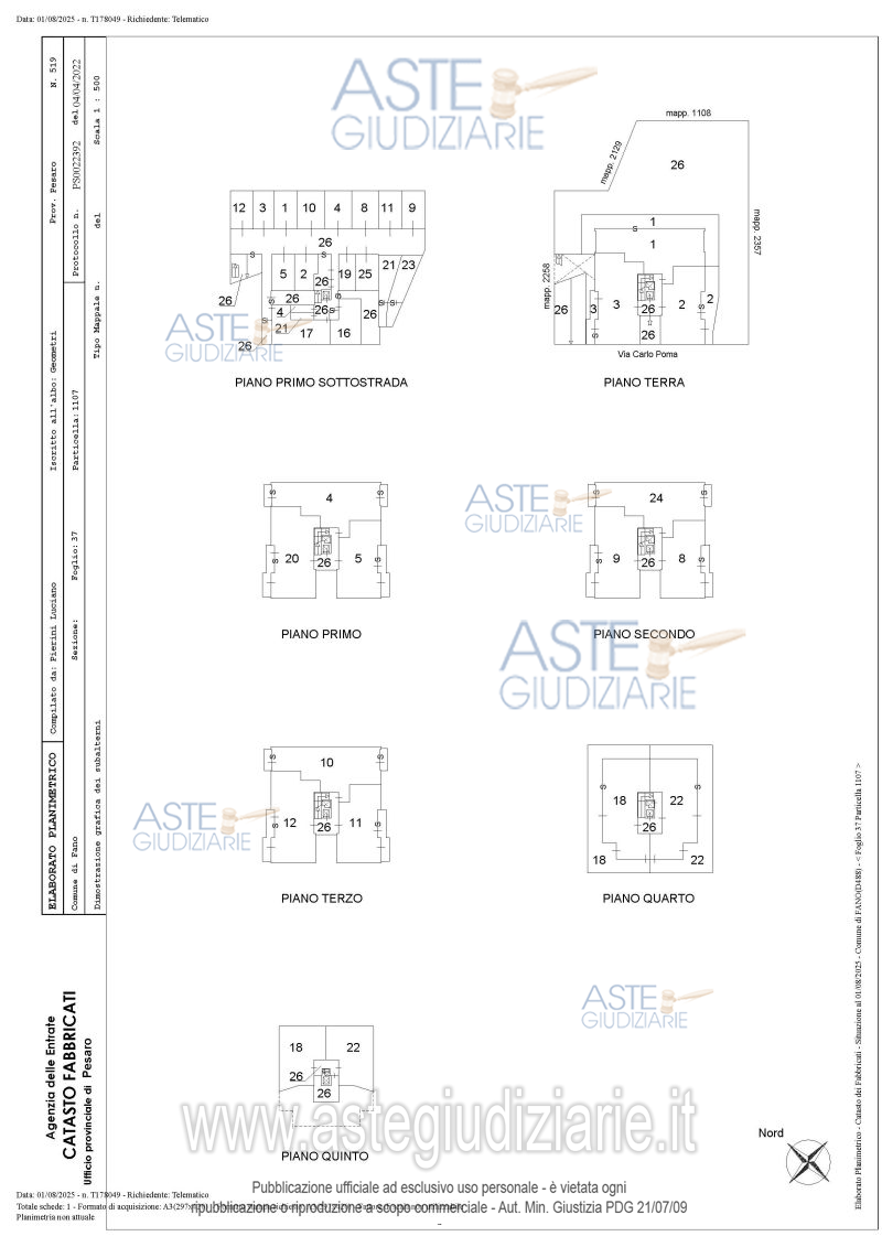 Planimetria del bene