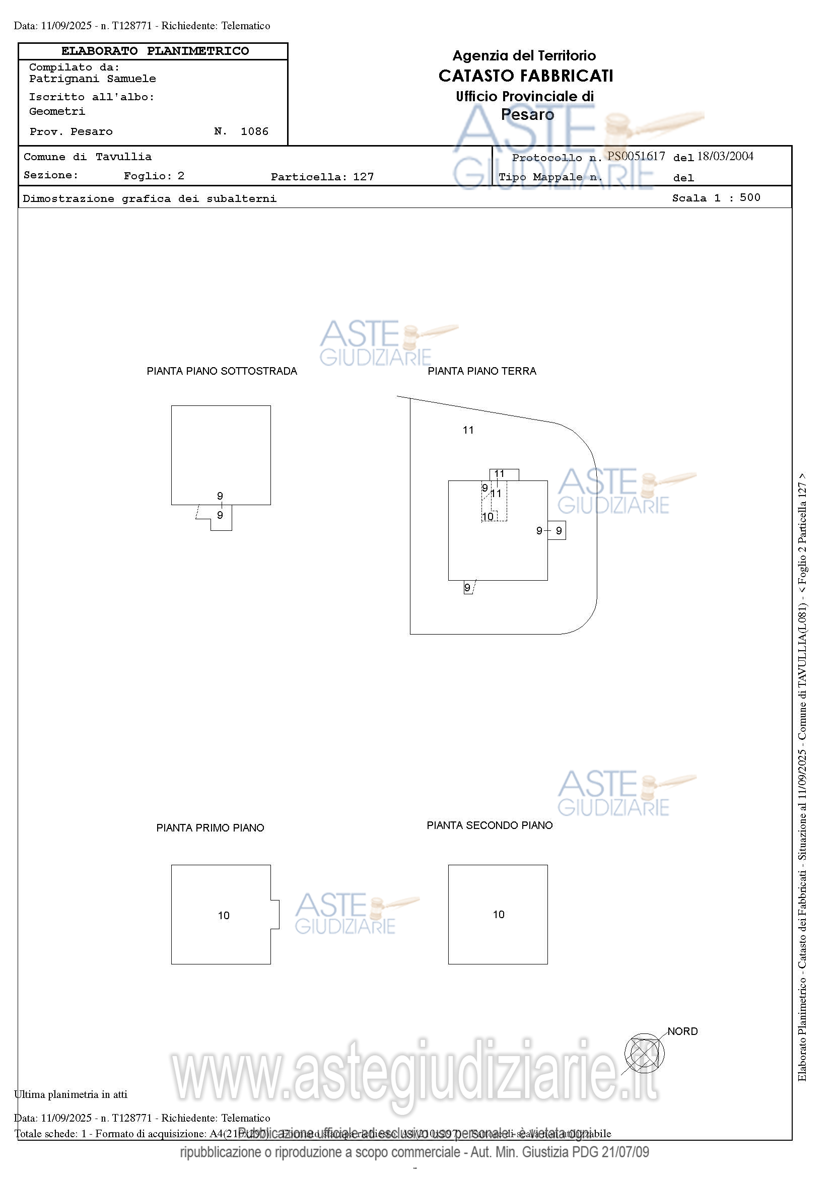 Planimetria del bene