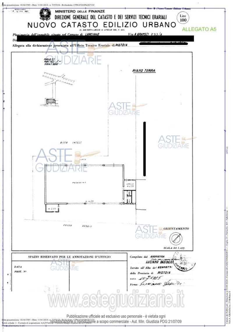 Planimetria del bene