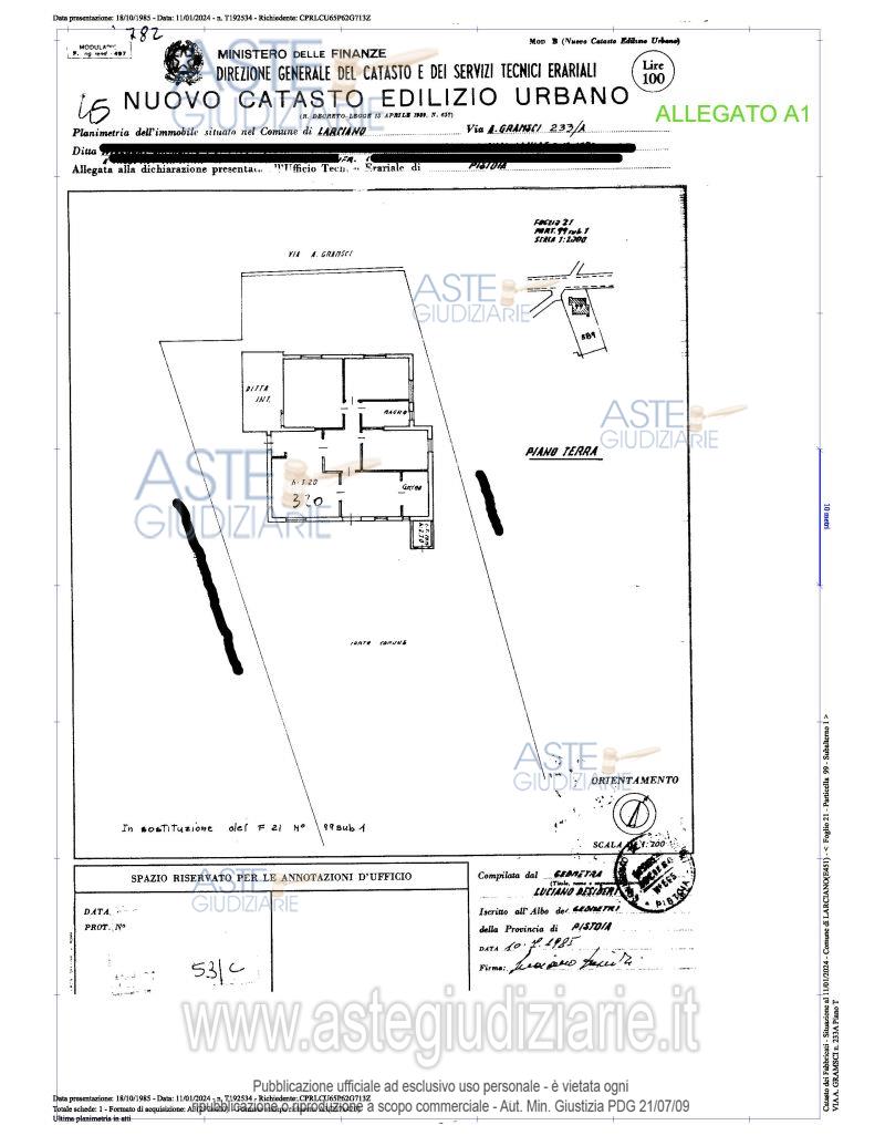 Planimetria del bene