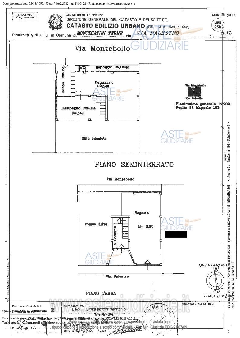 Planimetria del bene