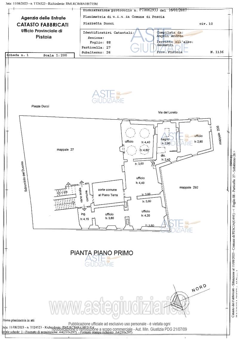 Planimetria del bene