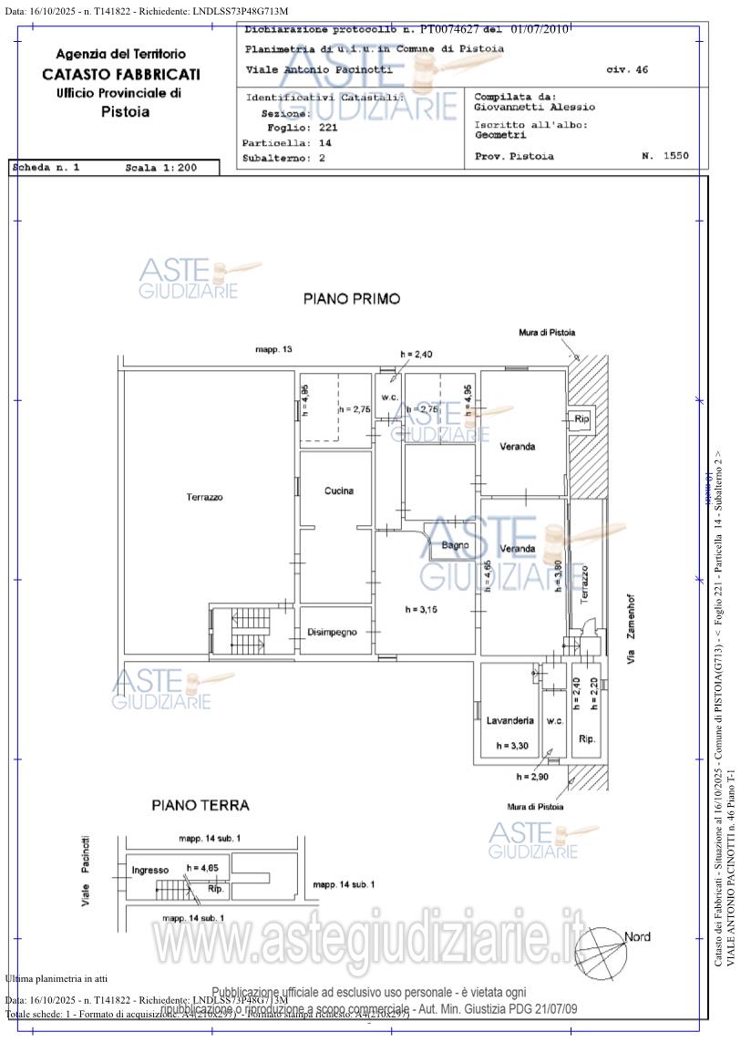 Planimetria del bene