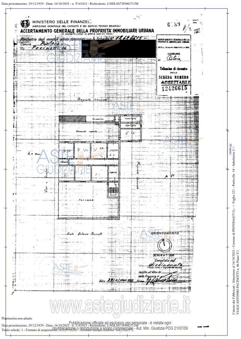 Planimetria del bene