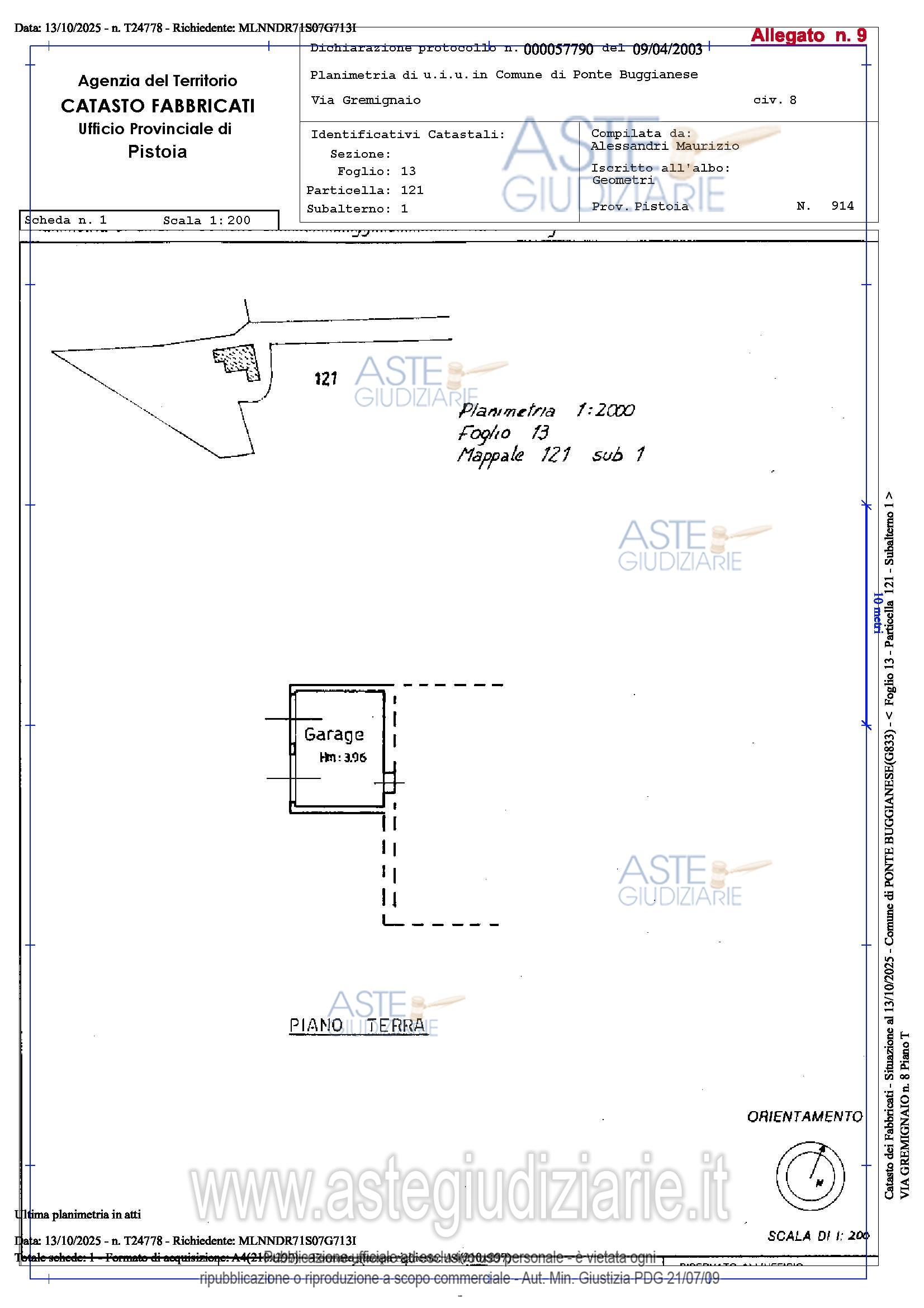 Planimetria del bene