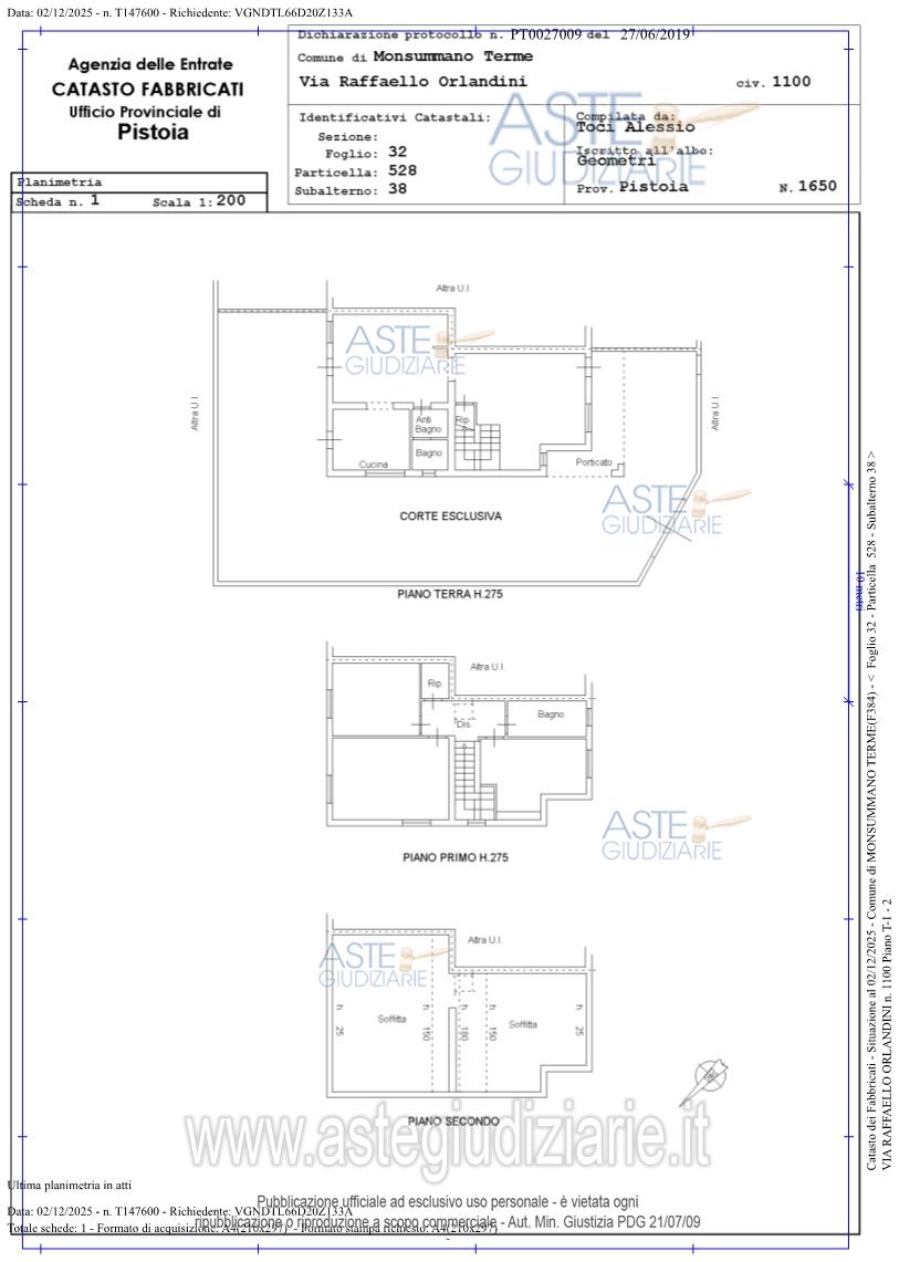 Planimetria del bene