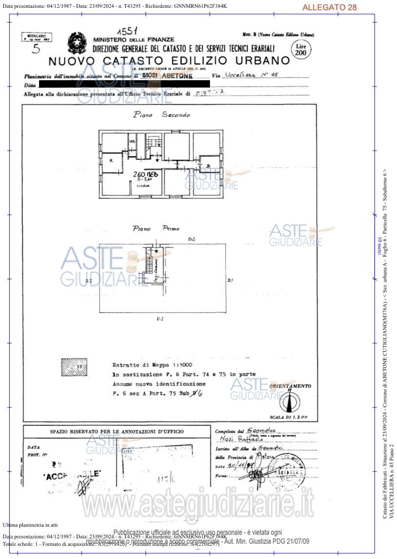 Planimetria del bene