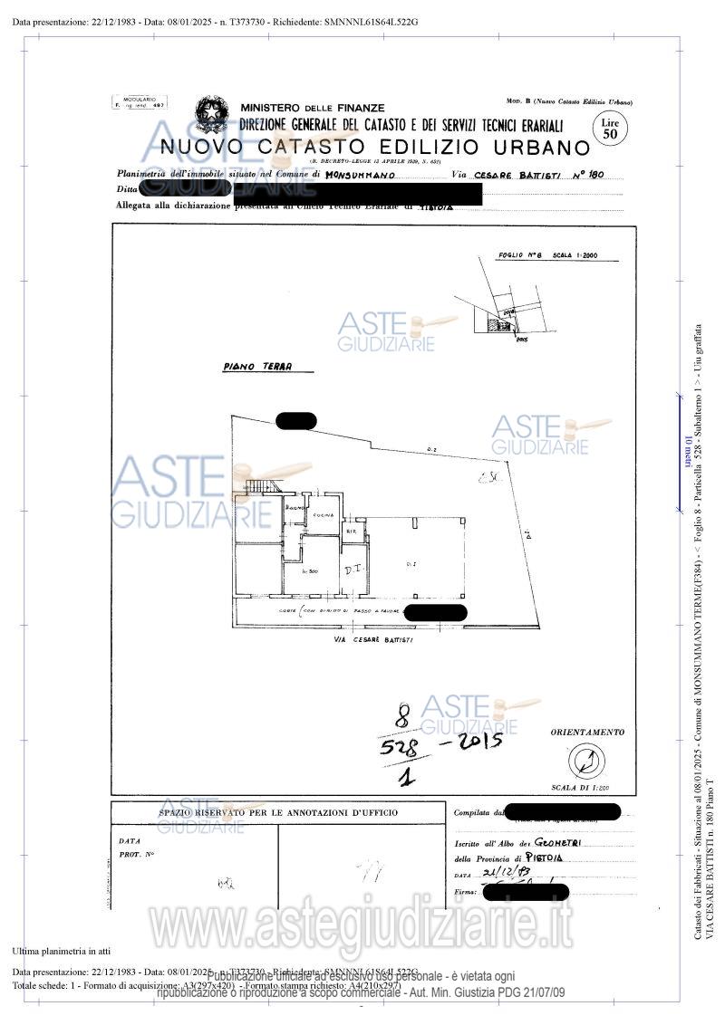 Planimetria del bene