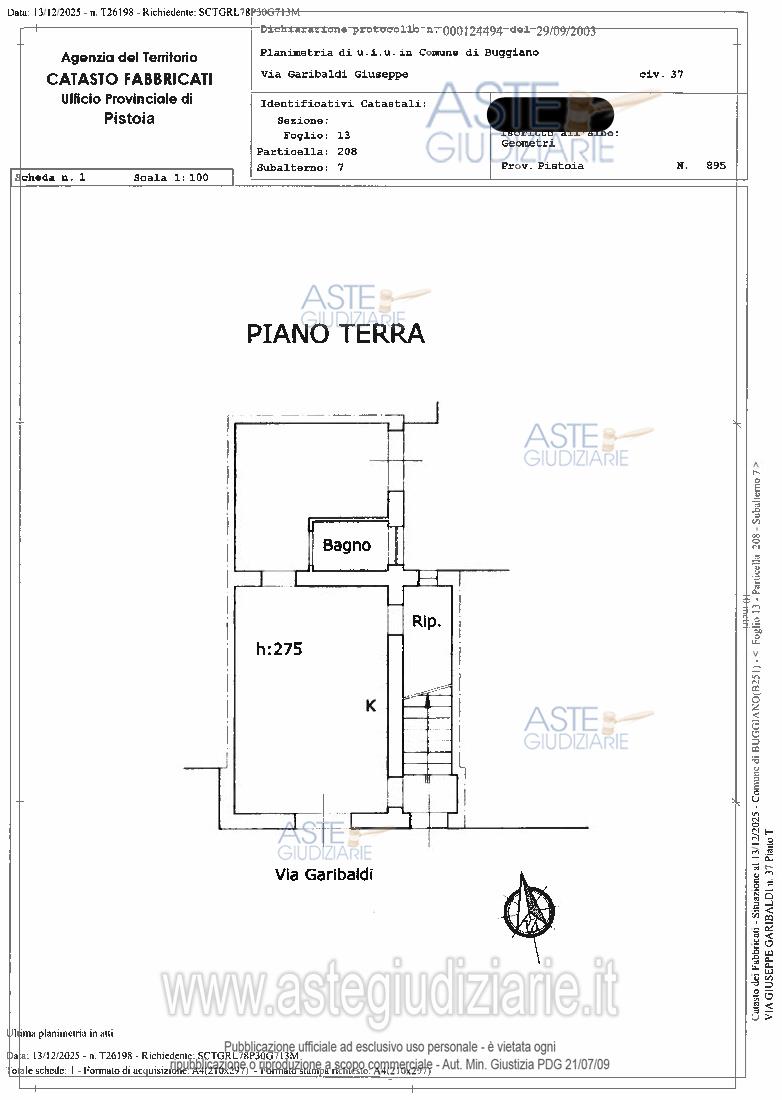 Planimetria del bene
