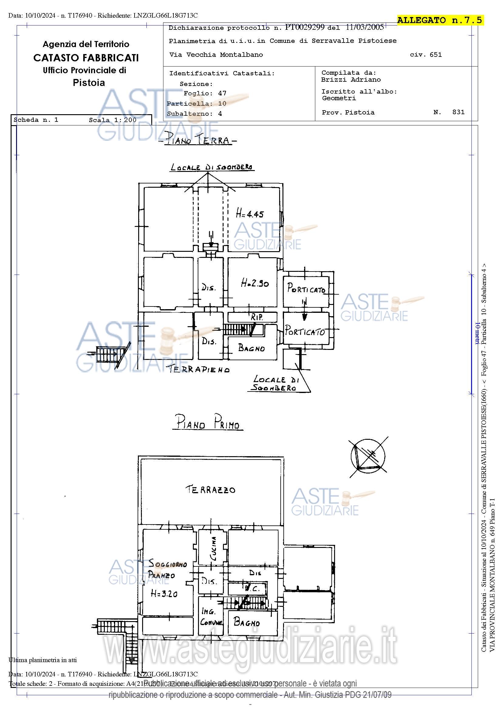 Planimetria del bene