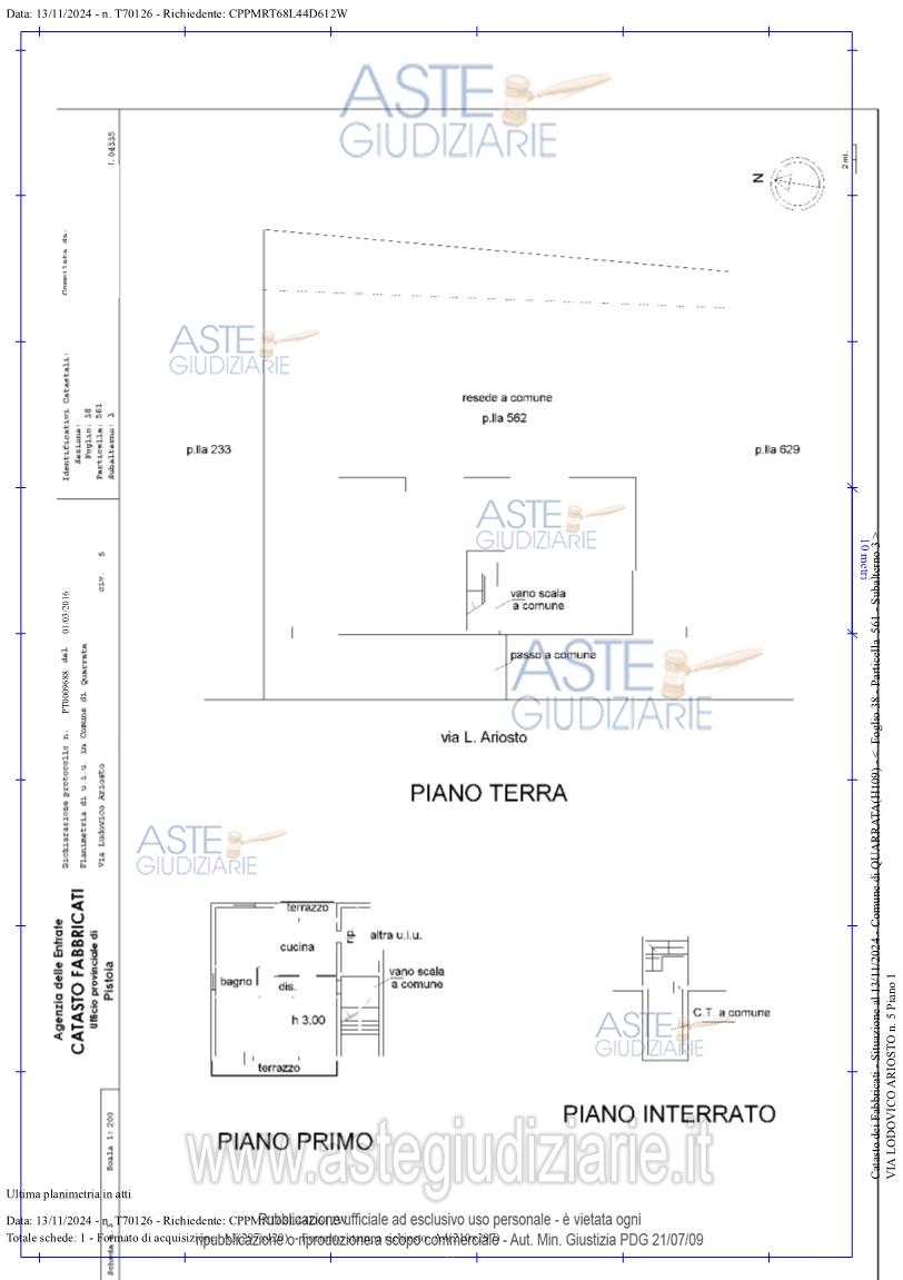 Planimetria del bene