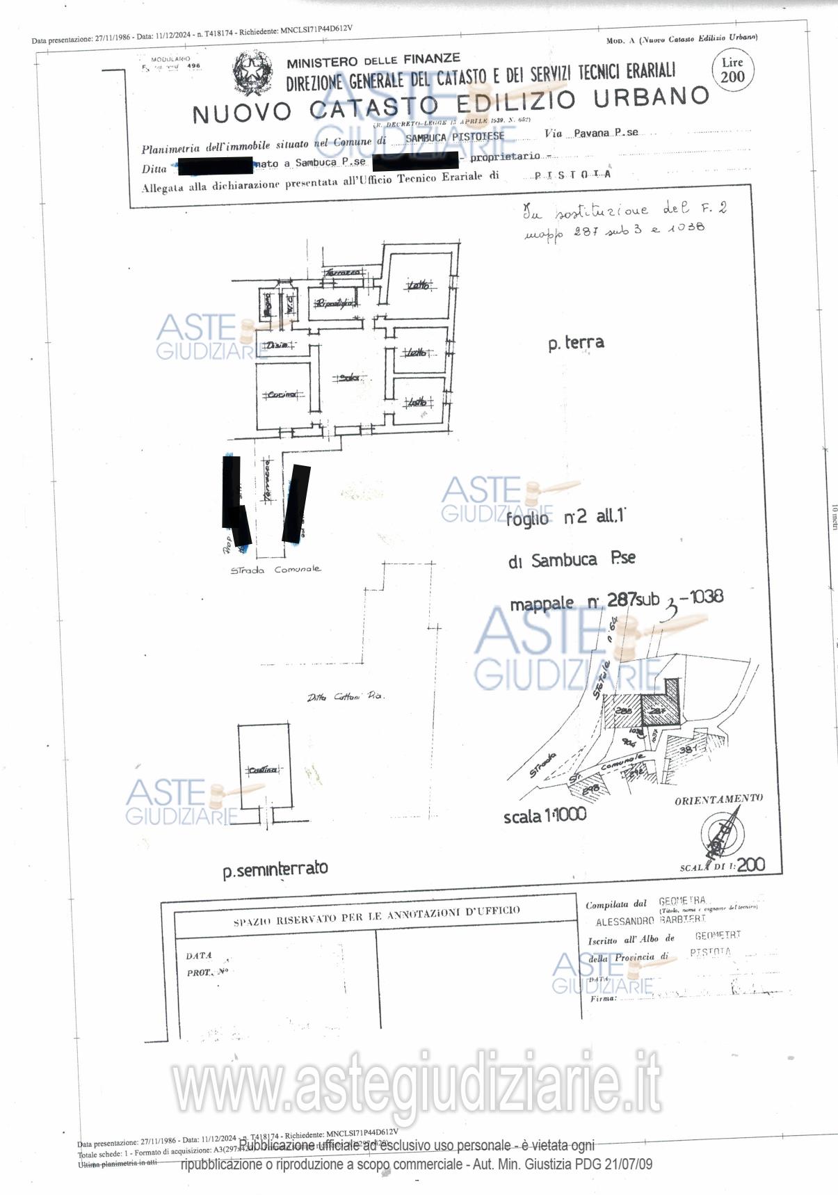 Planimetria del bene