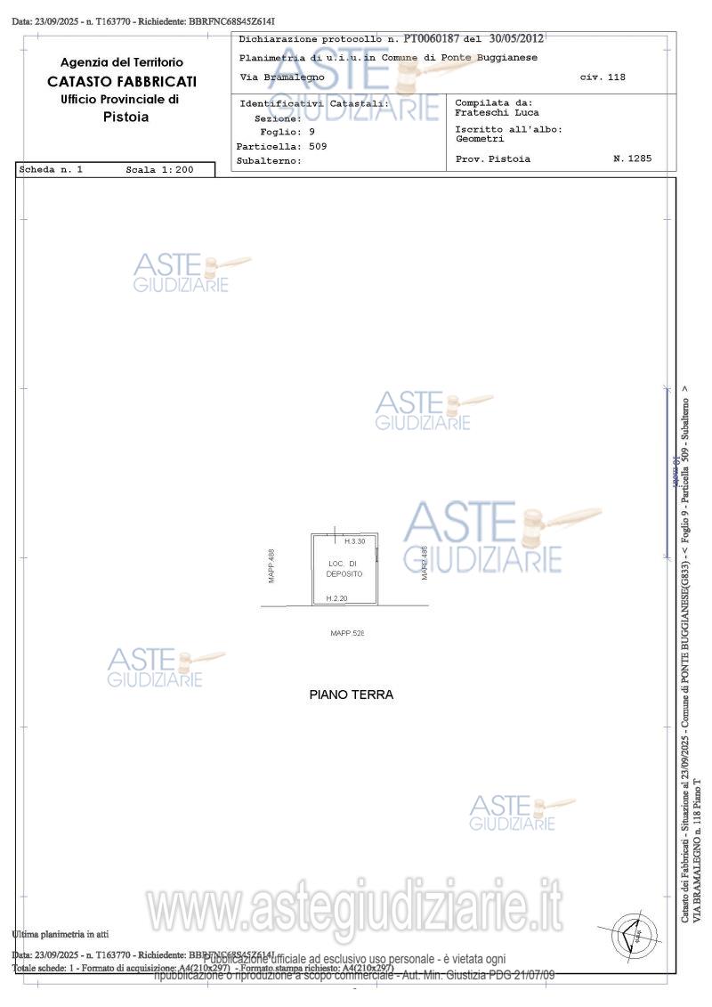 Planimetria del bene